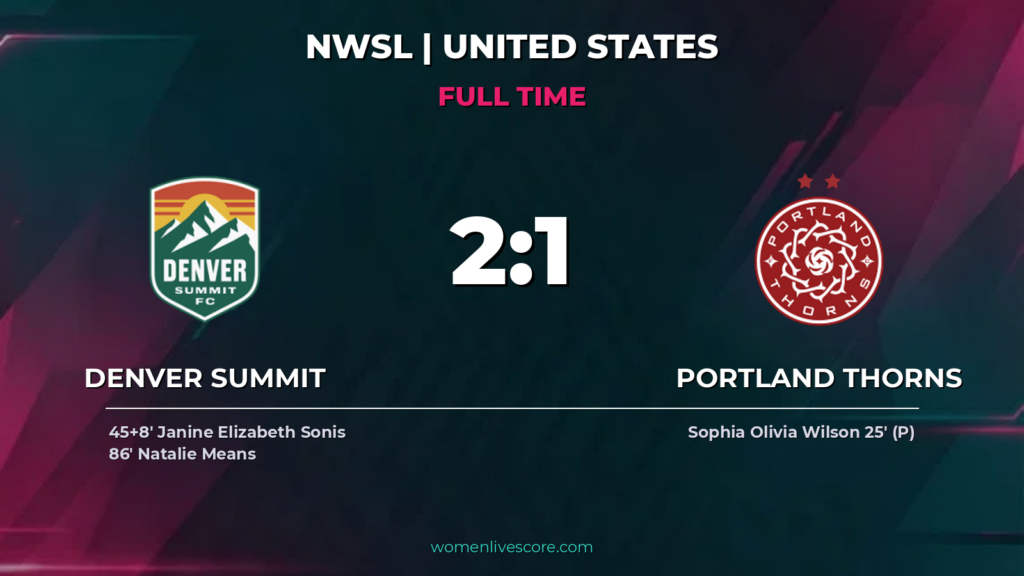 Denver Summit 2-1 Portland Thorns: Means’ Late Winner