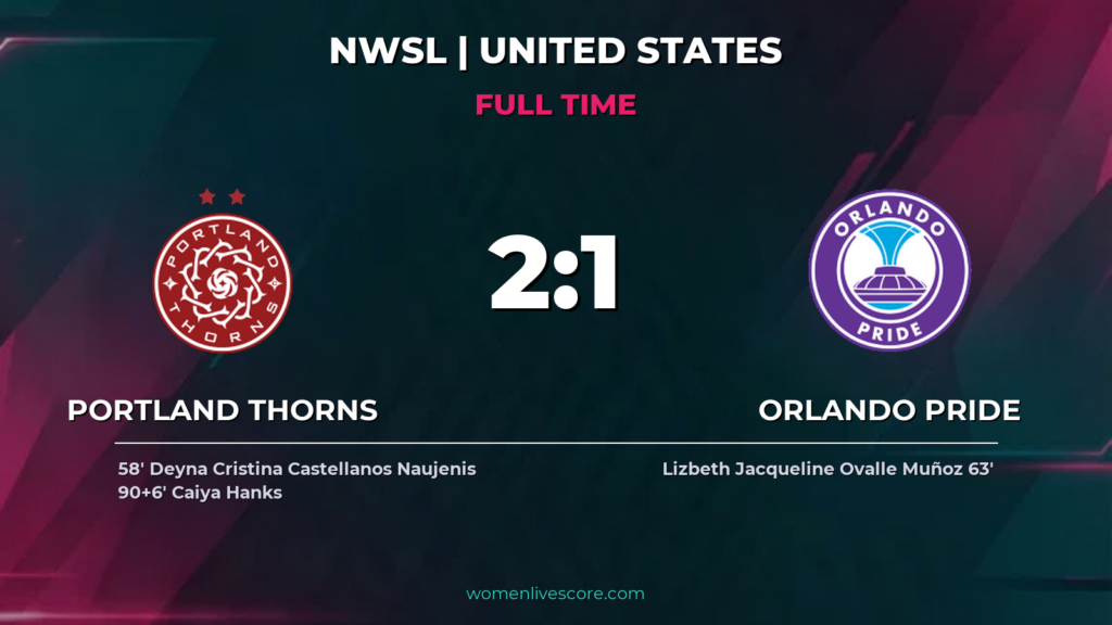 Hanks’ Late Strike Seals Thorns 2-1 Pride Win