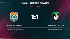 Denver Summit, Boston Legacy Draw 1-1