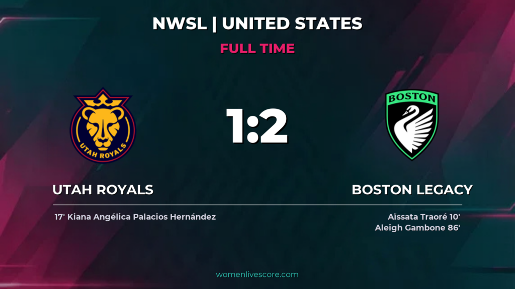 Boston Legacy Edges Utah Royals 2-1 with Late Strike