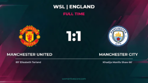 Man United Draws 1-1 With Man City in WSL Derby